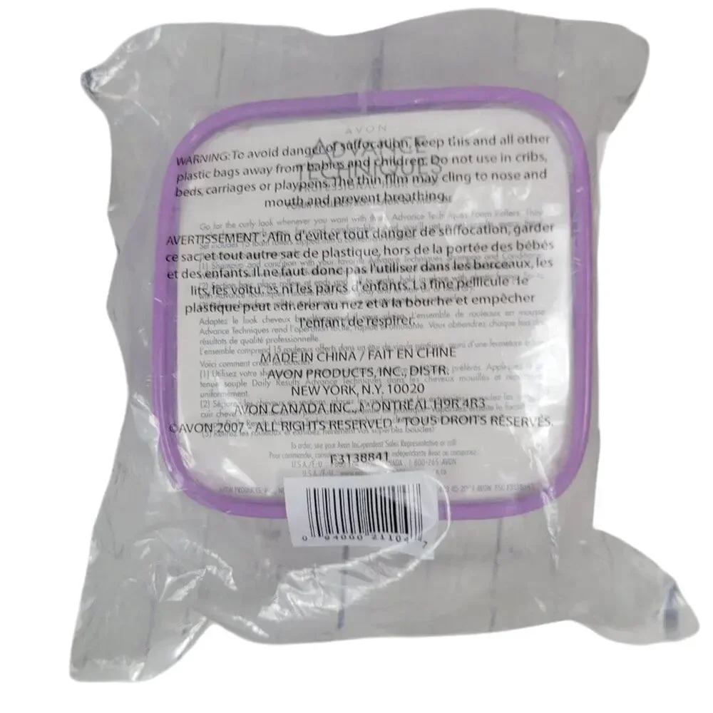 AVON Advance‎ Techniques Professional Hair Care Foam Rollers Purple Travel Tote